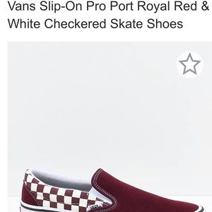 Vans Slip On Pro Royal Red/White Checkered Skate